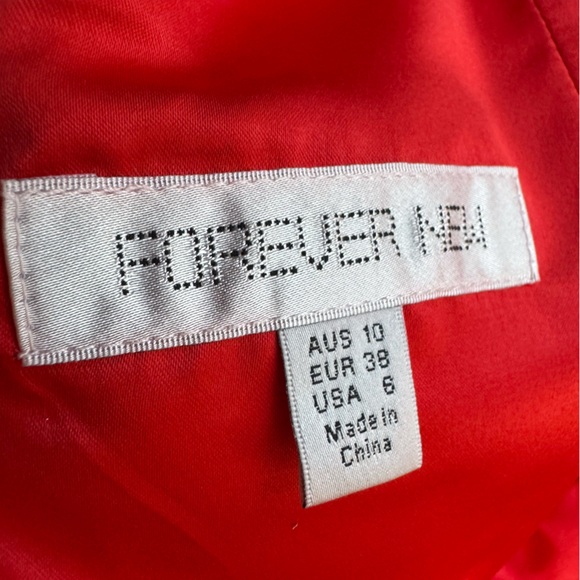 Forever New Red High Low A-Line V-neck Prom Cocktail Dress Size 6 - Picture 13 of 13